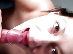 Cute girlfriend gets her face plastered